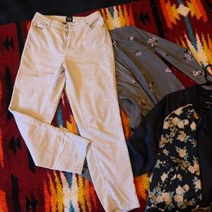 BDG Off White Rise Corduroy Pants